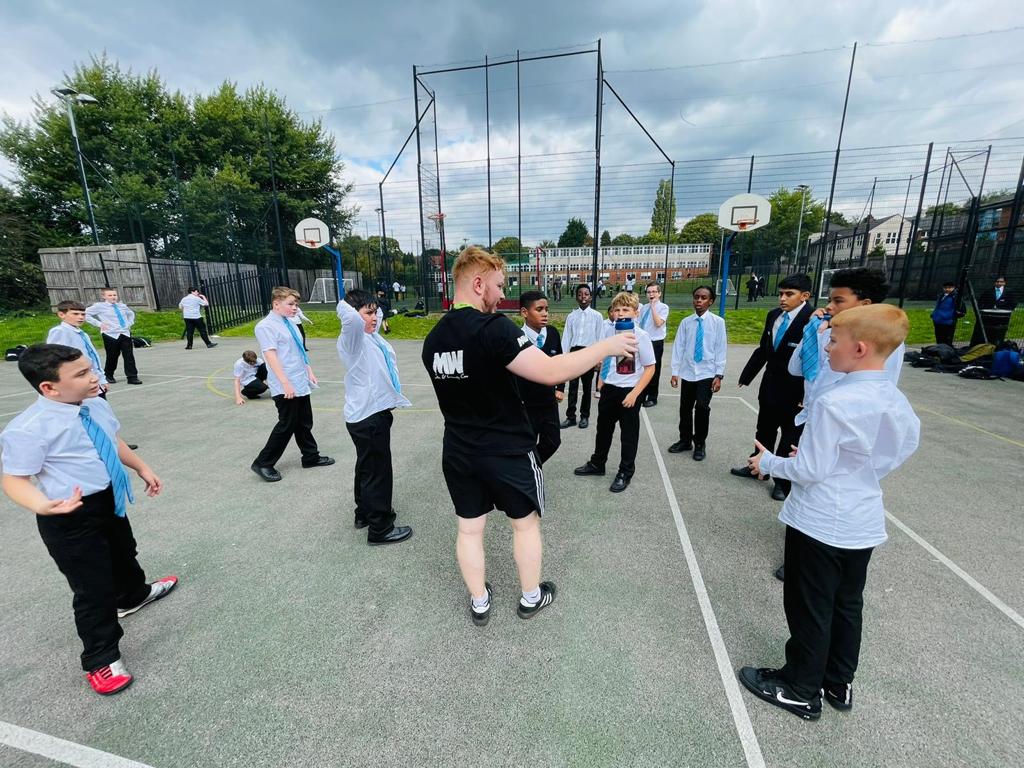 mw team in the playground paying sports